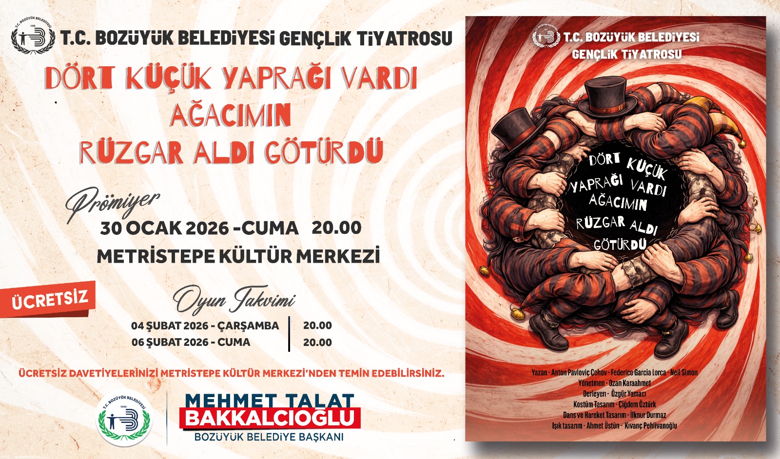 “DÖRT KÜÇÜK YAPRAĞI VARDI AĞACIMIN RÜZGÂR ALDI GÖTÜRDÜ” TİYATRO OYUNU