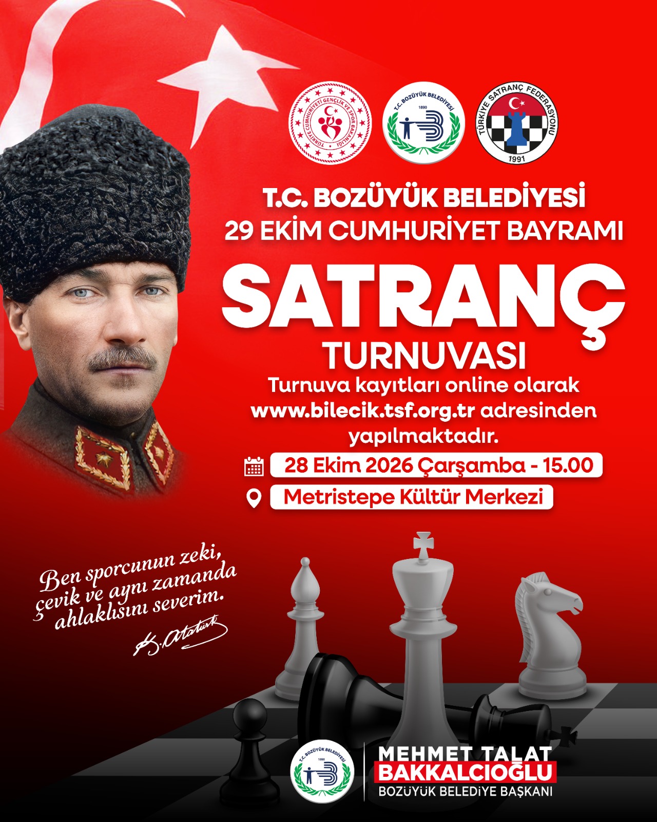 Bozüyük Belediyesi Cumhuriyet Bayramı Satranç Turnuvası